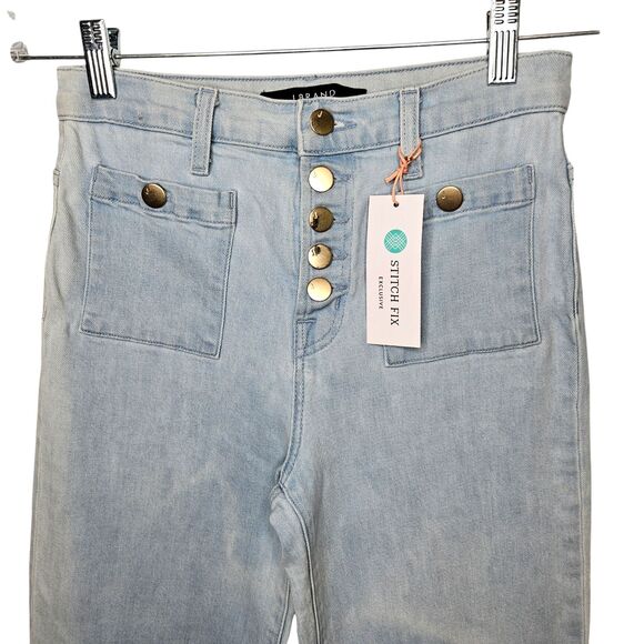 J BRAND Womens Joan Jeans 24 High Rise Elara Light Wash Exposed Button Fly Crop - Picture 3 of 12